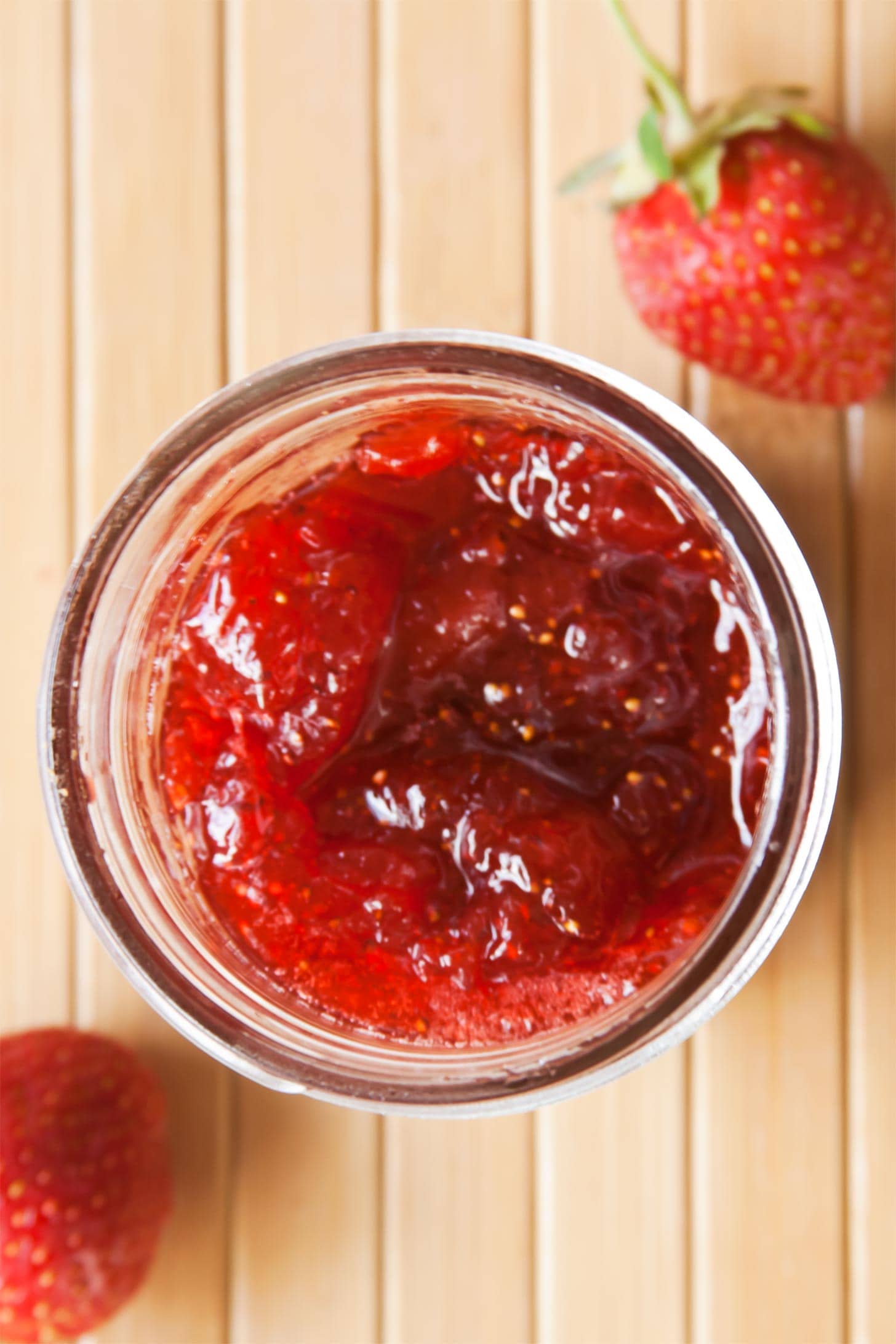 Jar of strawberry jam without pectin