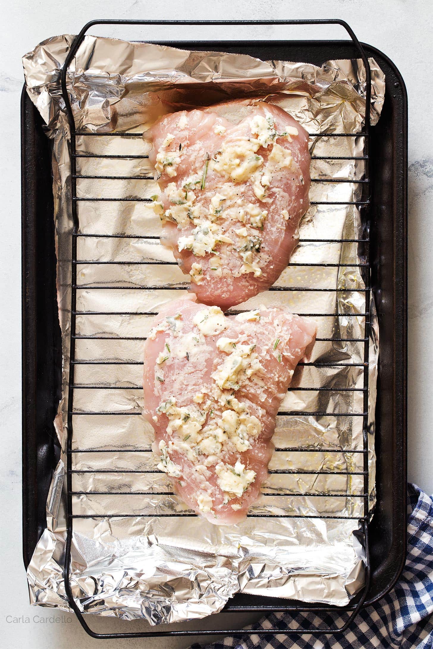 Turkey tenderloin rubbed with herb butter