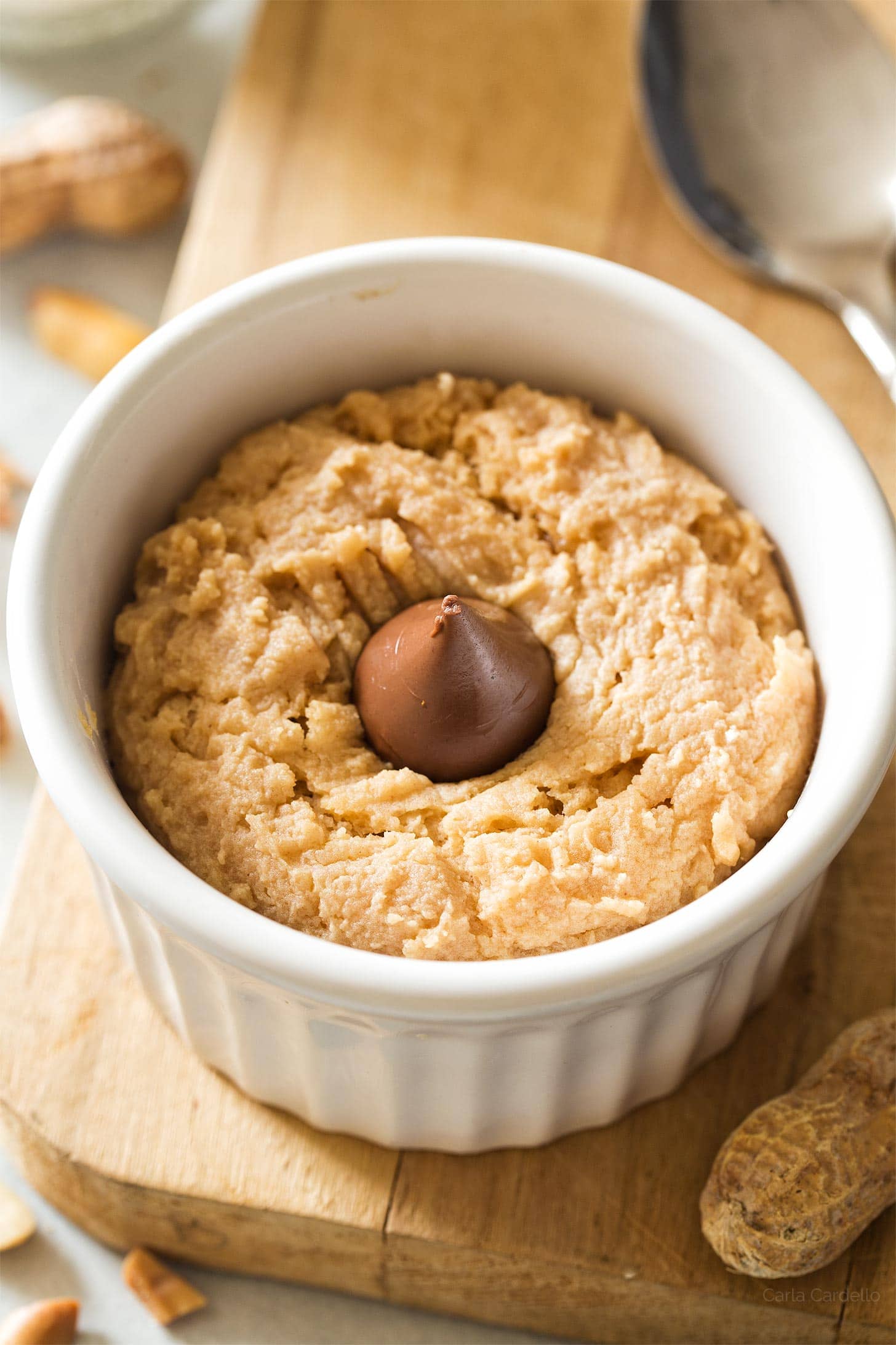 Close up of Peanut Butter Microwave Cookie