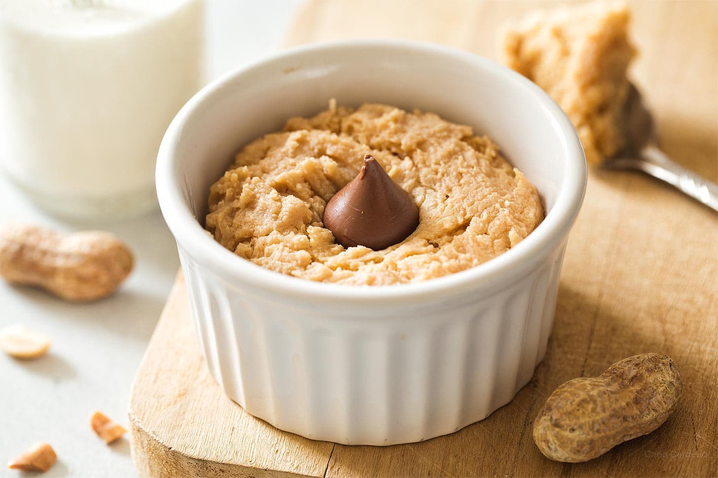 Peanut Butter Cookie For One with Hershey's kiss