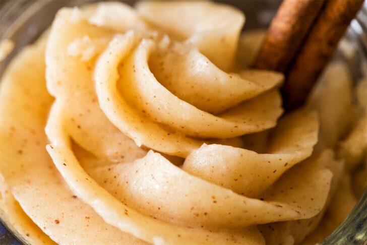 Close up of cinnamon buttercream frosting
