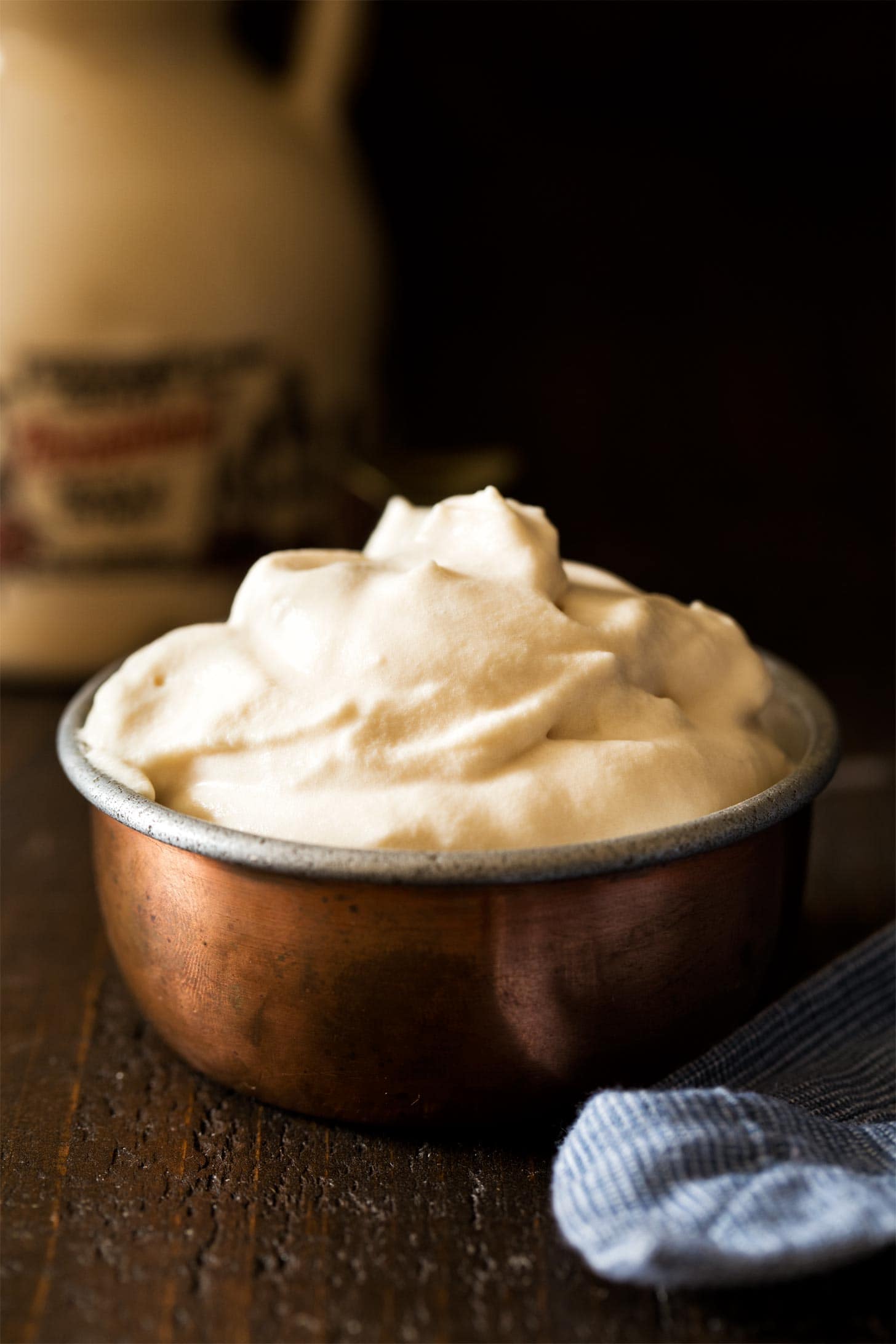 Maple Whipped Cream in a copper cup