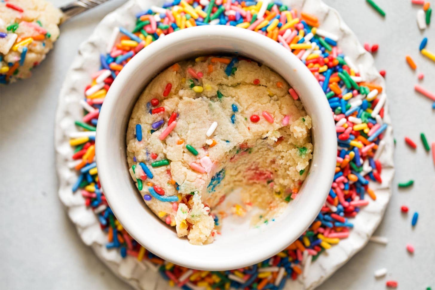 Overhead shot of mug sugar cookie