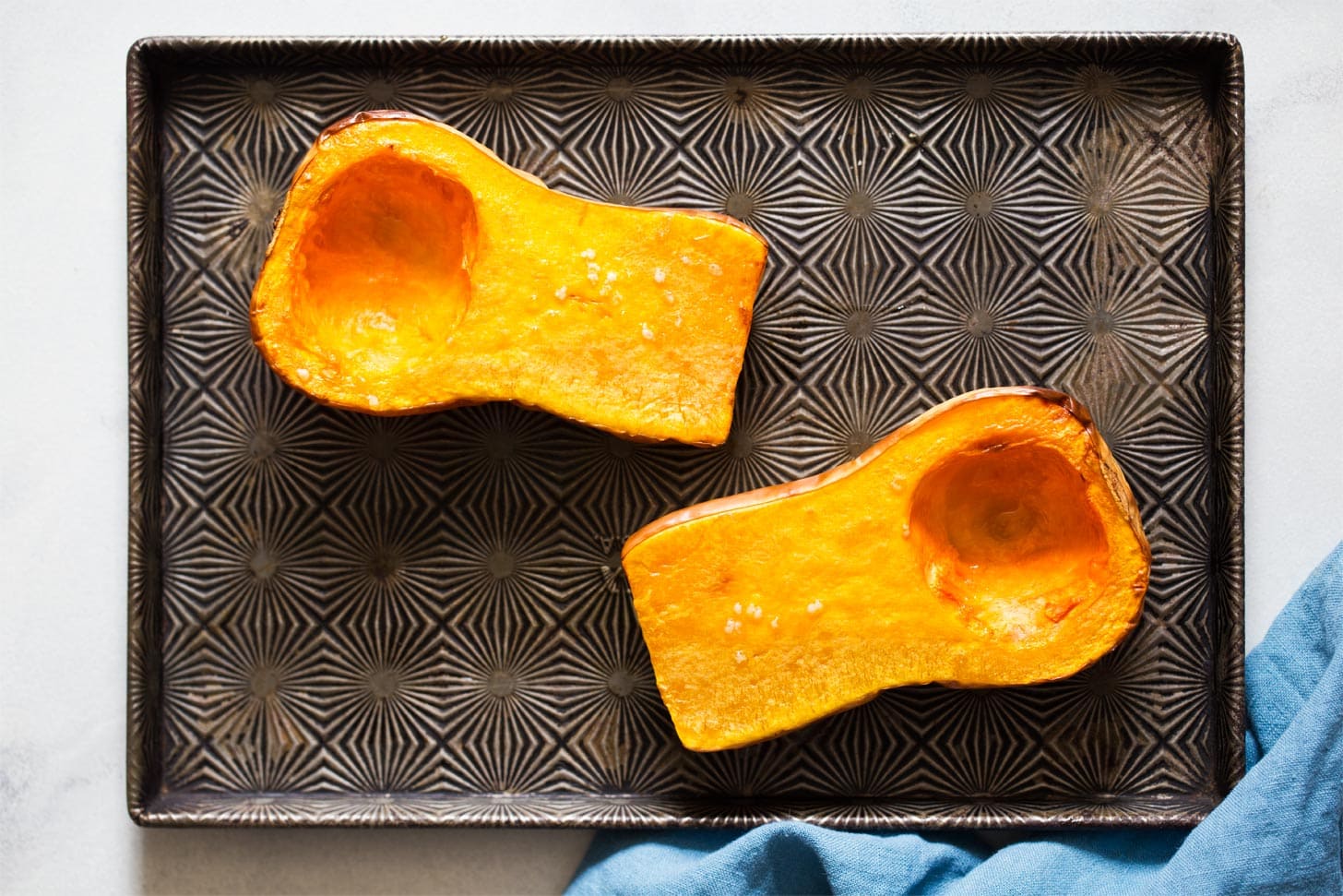 Roasting butternut squash in the oven