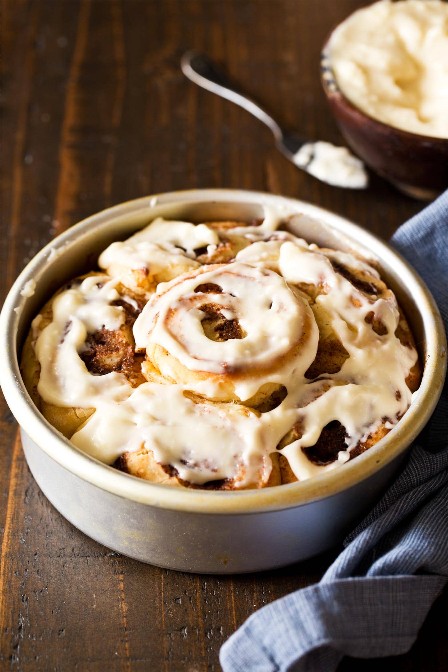 Cinnamon buns from scratch with cream cheese frosting