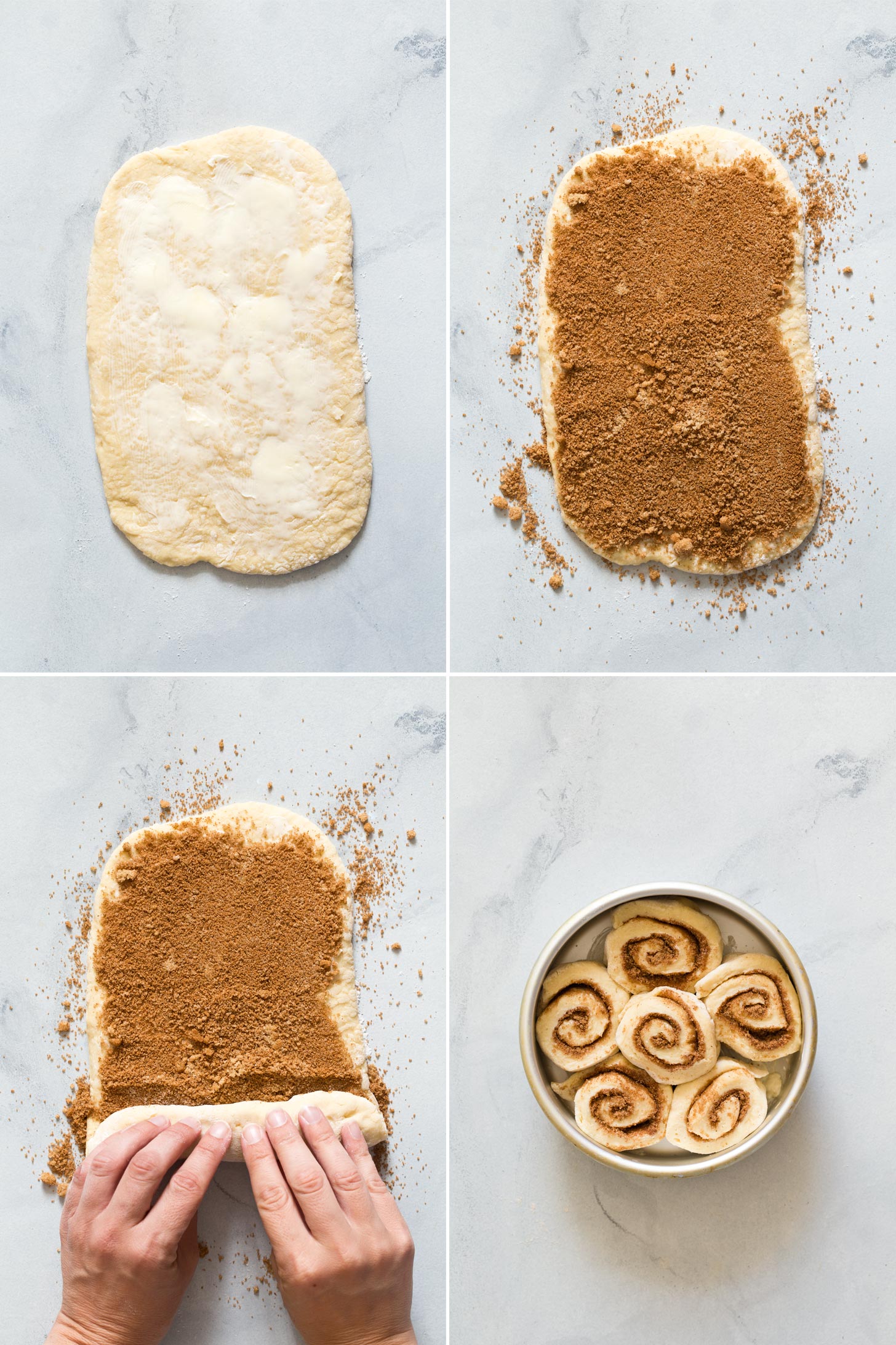 Rolling out small batch cinnamon buns