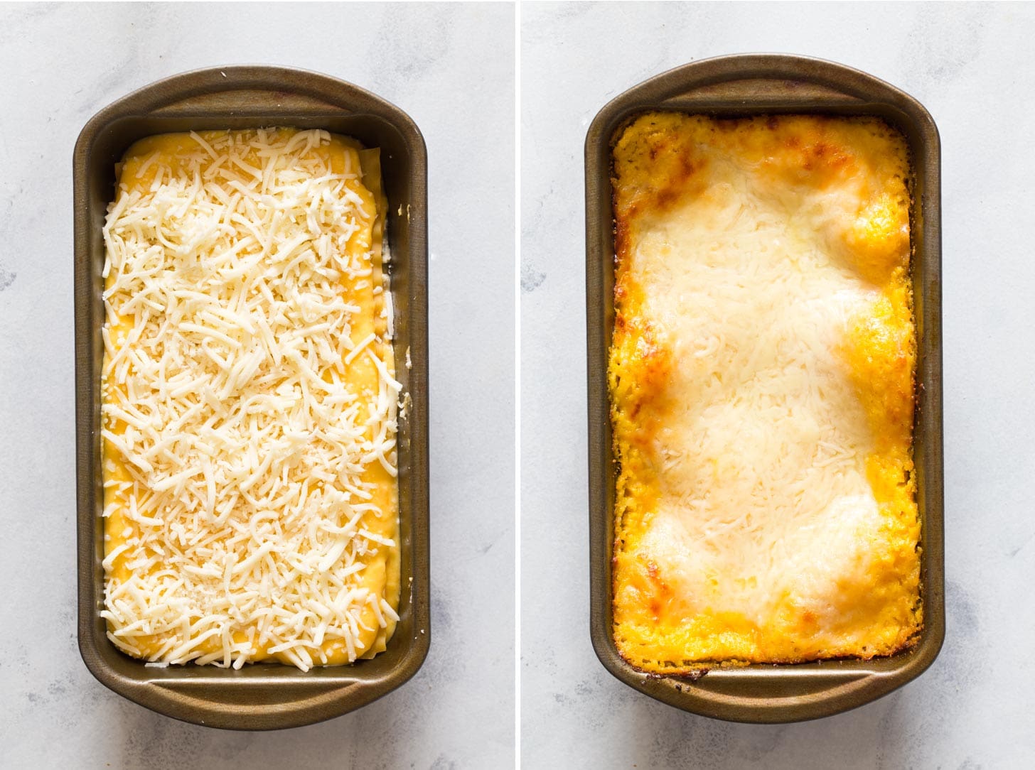 Making butternut squash lasagna with cheese