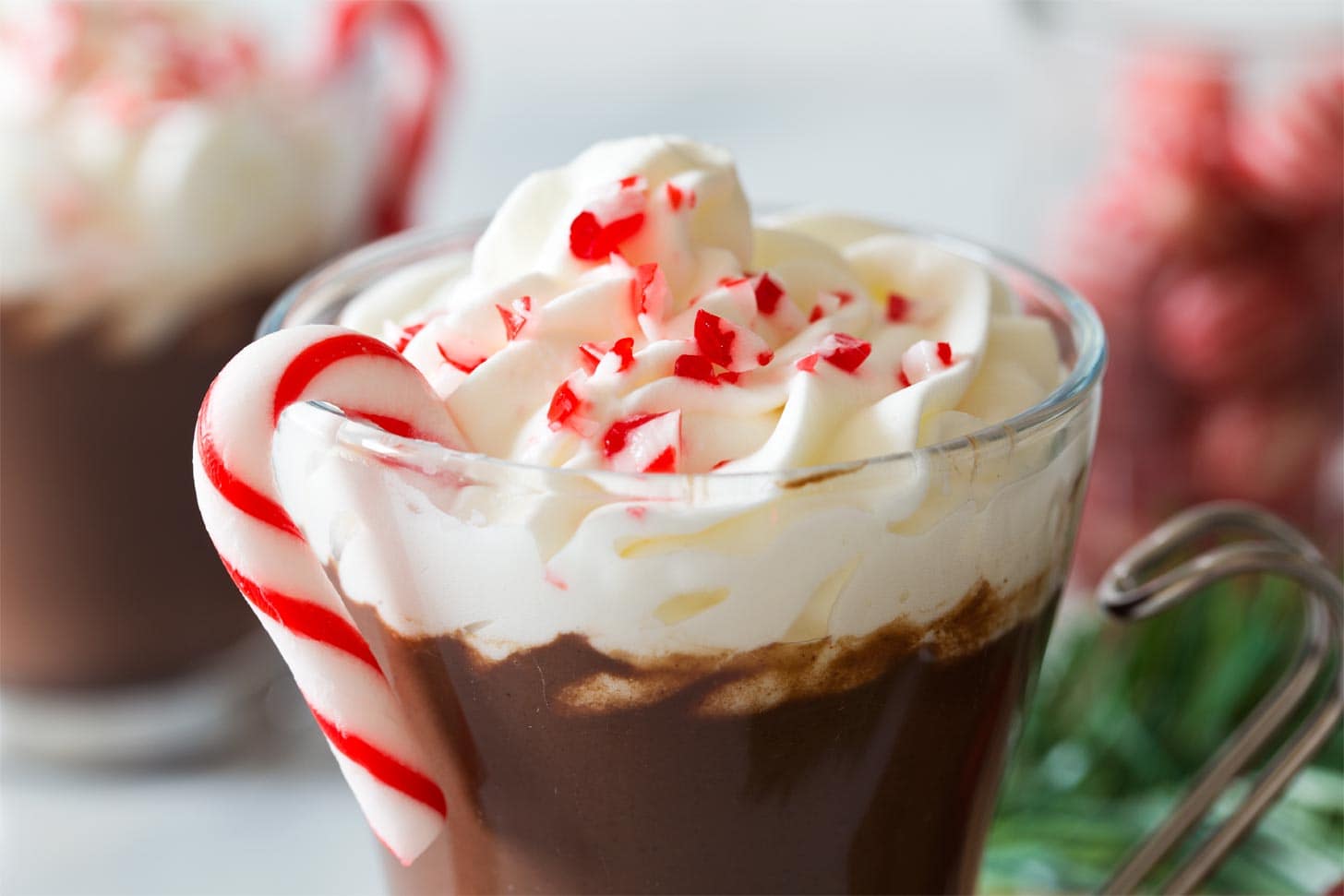 Peppermint whipped cream for peppermint hot chocolate