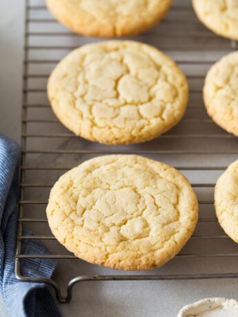 Small batch sugar cookies on a wire rack