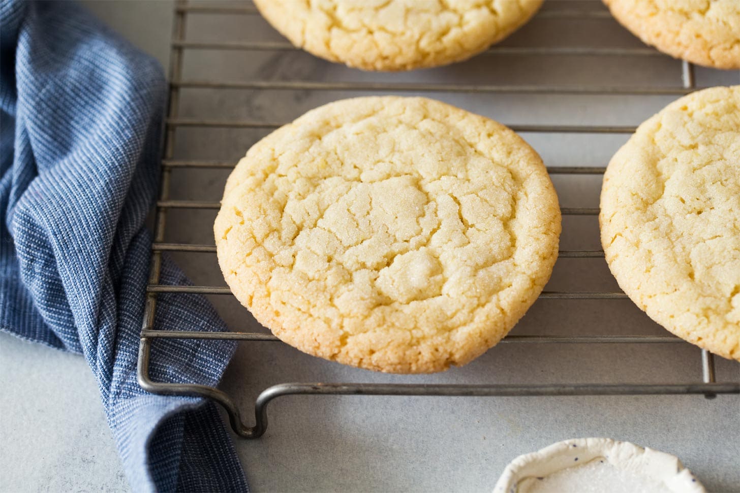 Drop sugar cookies on wire reack