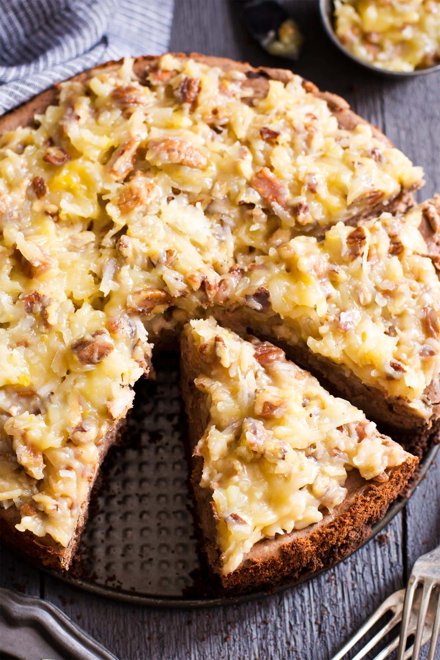 Close up of German chocolate cake