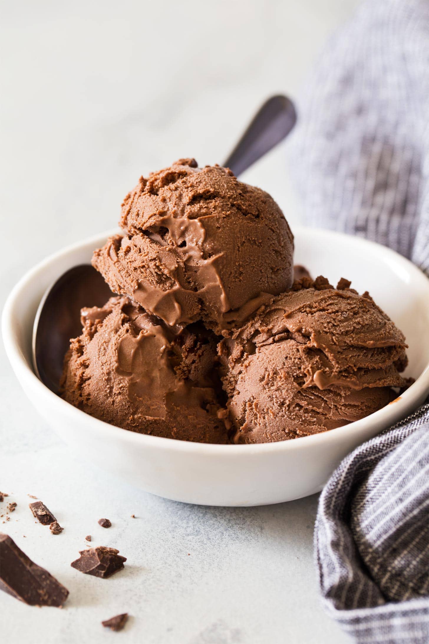 Bowl of chocolate ice cream