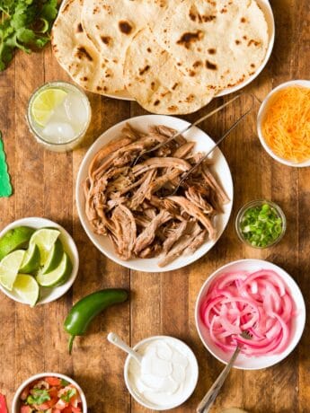 Slow cooker carnitas ready to be made into tacos