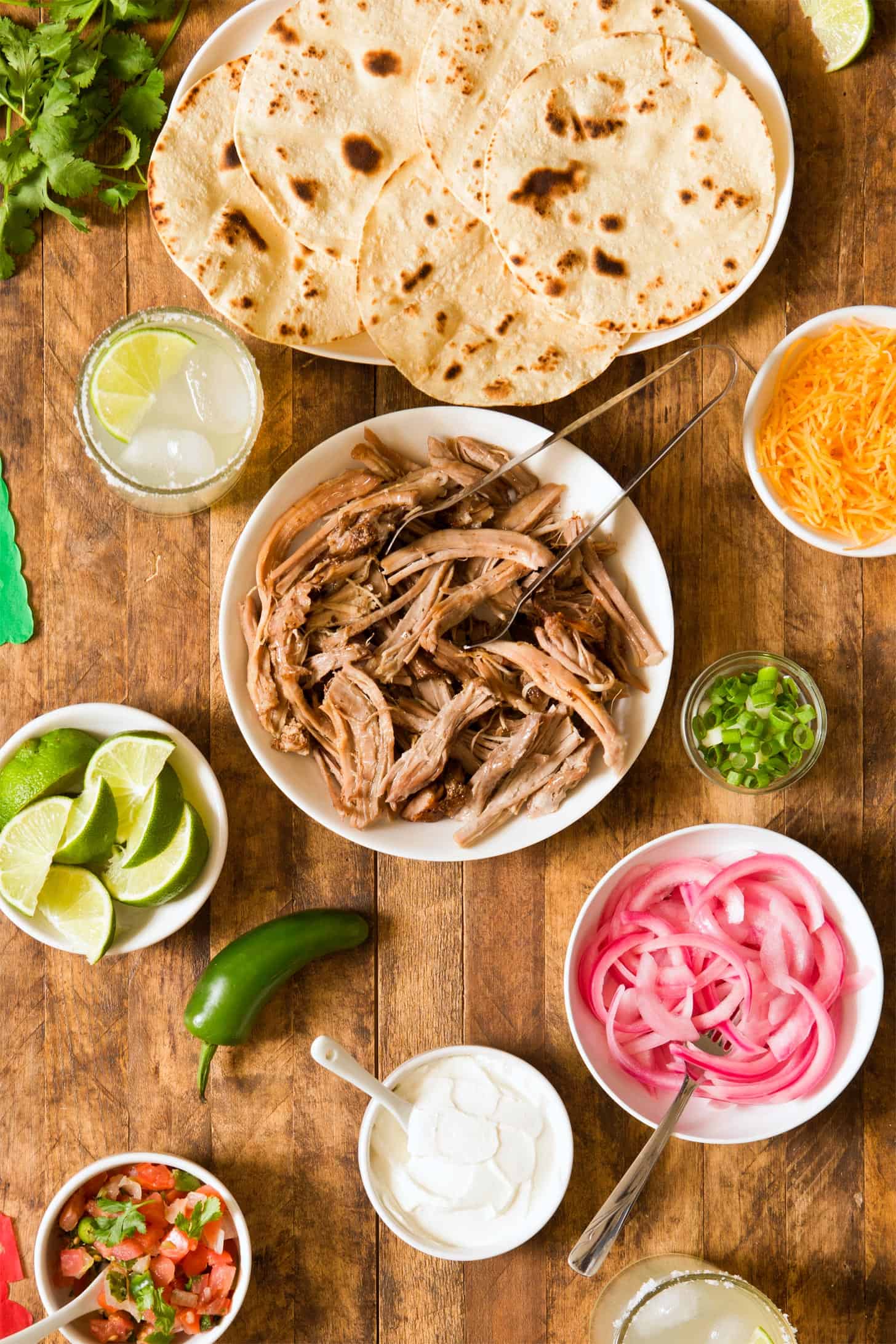 Slow cooker carnitas ready to be made into tacos